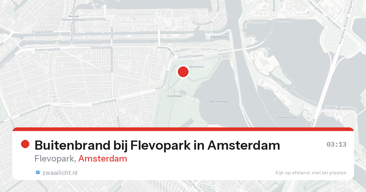Buitenbrand bij Flevopark in Amsterdam — 20 jun 2026