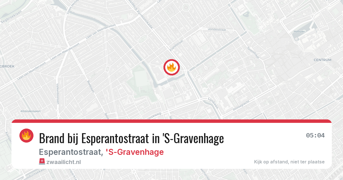 Brand bij Esperantostraat in 'S-Gravenhage — 12 aug 2026