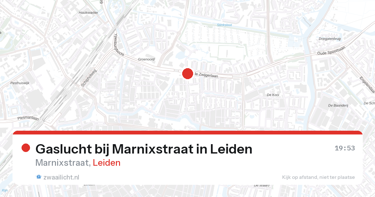 Gaslucht bij Marnixstraat in Leiden — 17 feb 2026