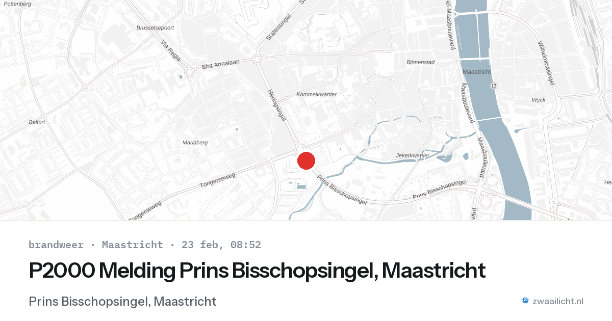 P2000 Melding Prins Bisschopsingel, Maastricht — 23 feb 2026