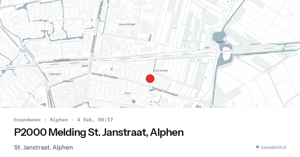 P2000 Melding St. Janstraat, Alphen — 4 feb 2026