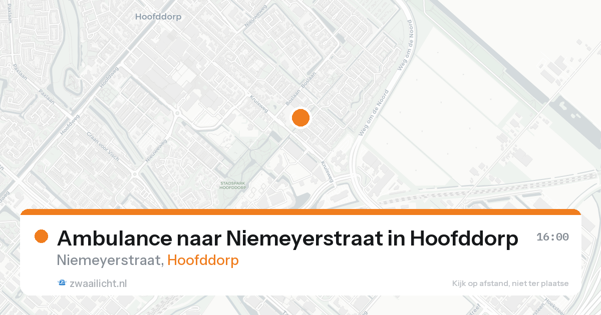 Ambulance naar Niemeyerstraat in Hoofddorp — 18 aug 2026
