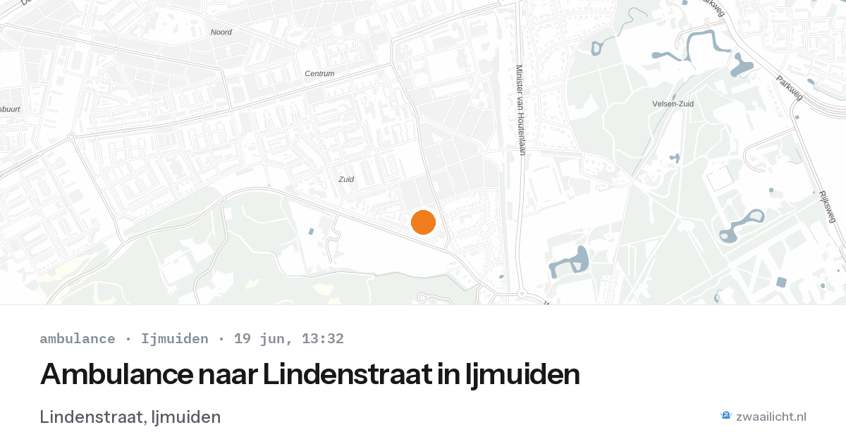 Ambulance naar Lindenstraat in Ijmuiden — 19 jun 2026