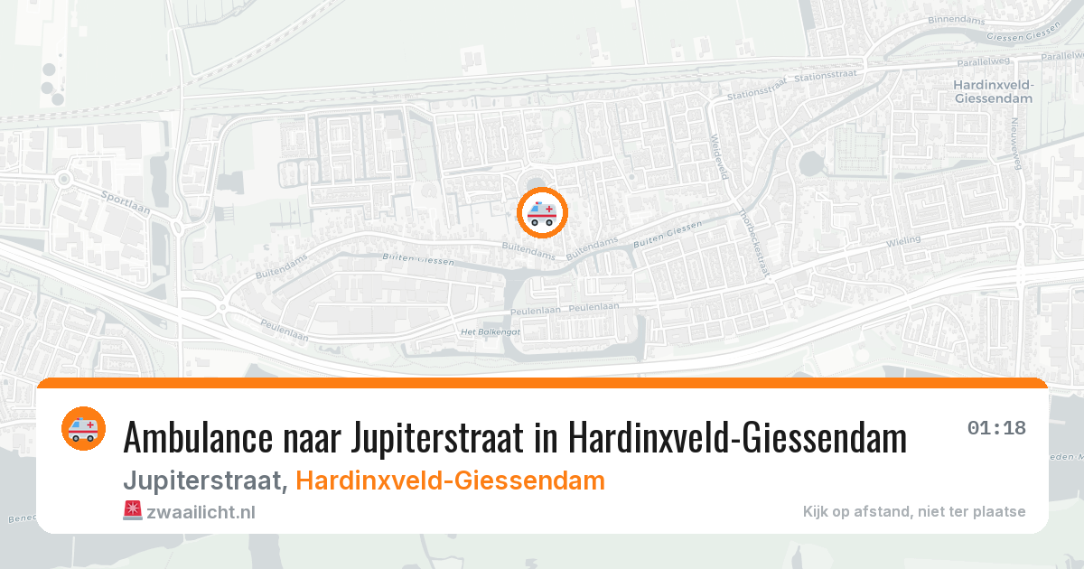 Ambulance naar Jupiterstraat in Hardinxveld-Giessendam — 20 mrt 2026