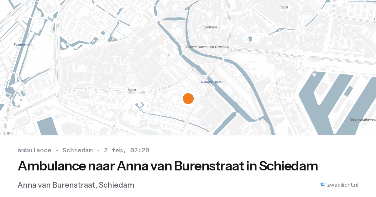 Ambulance naar Anna van Burenstraat in Schiedam — 2 feb 2026