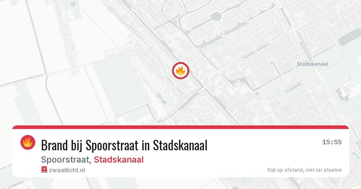 Brand bij Spoorstraat in Stadskanaal — 20 jun 2026