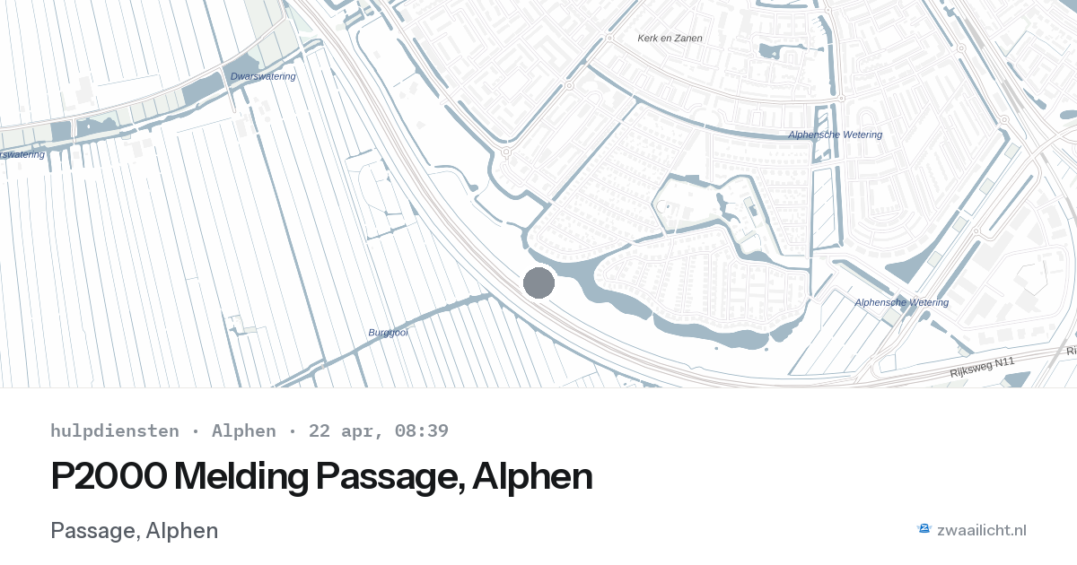 P2000 Melding Passage, Alphen — 22 apr 2026