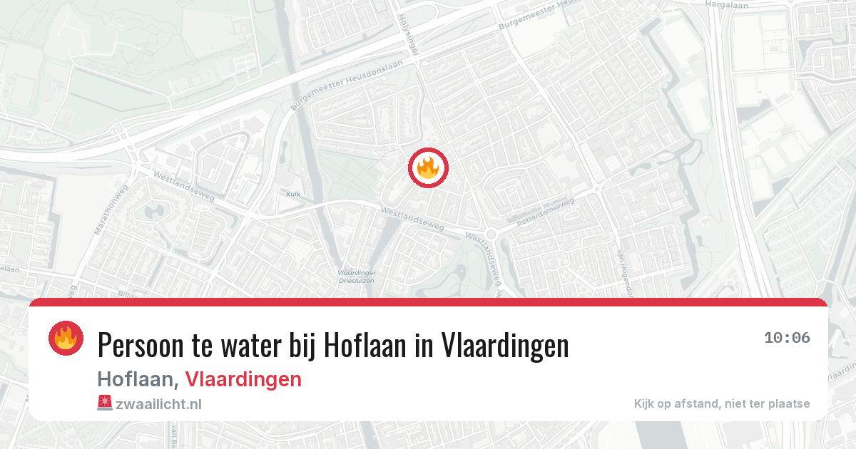 Persoon te water bij Hoflaan in Vlaardingen — 30 jun 2026