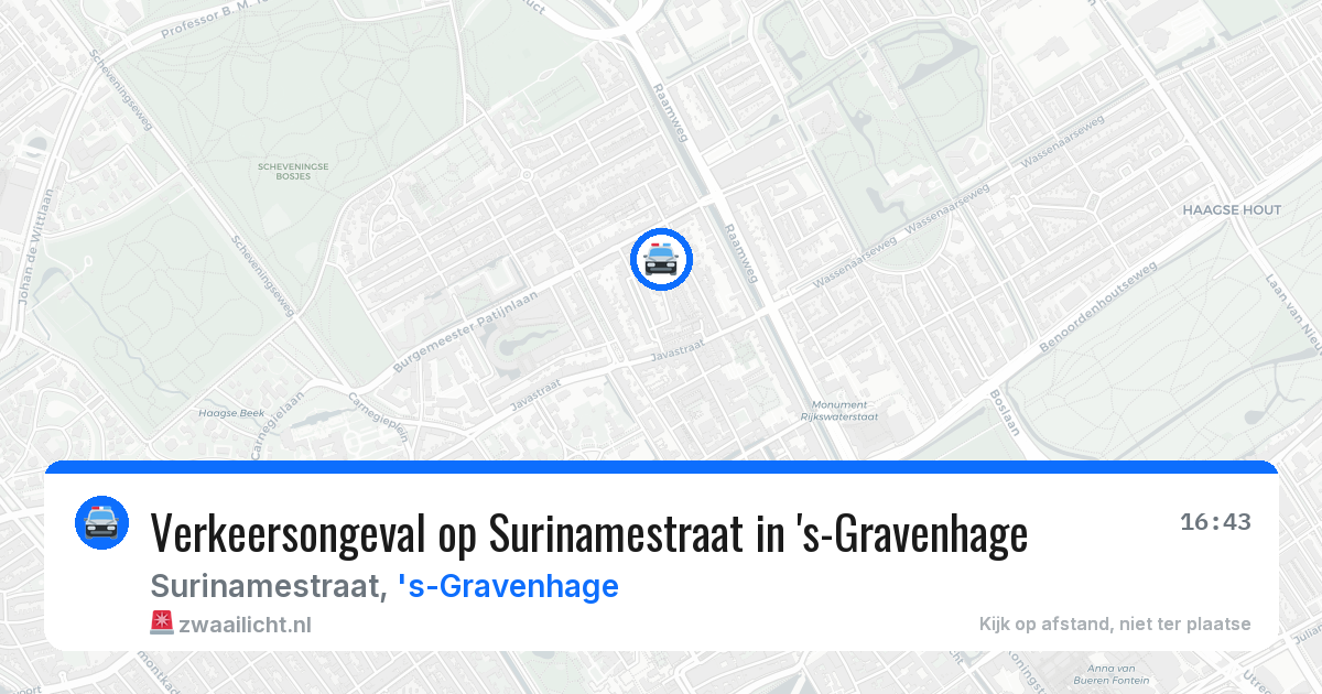 Verkeersongeval op Surinamestraat in 's-Gravenhage — 27 jun 2026