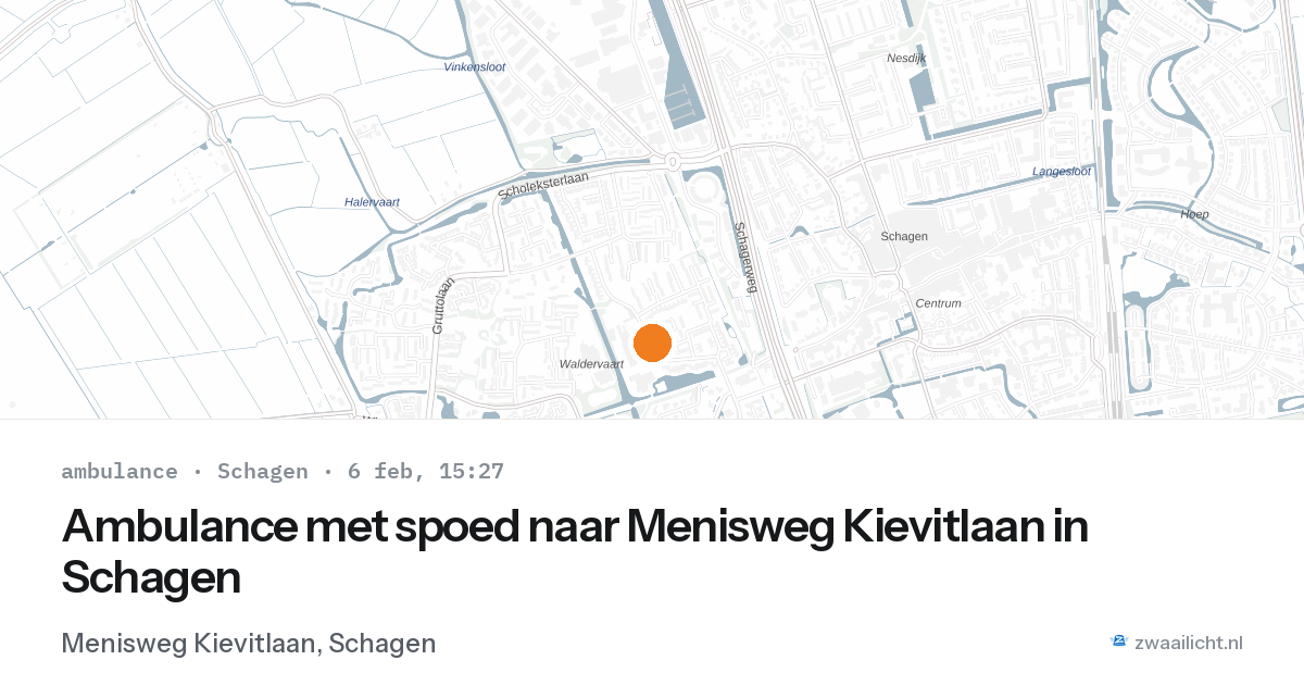 Ambulance met spoed naar Menisweg Kievitlaan in Schagen — 6 feb 2026