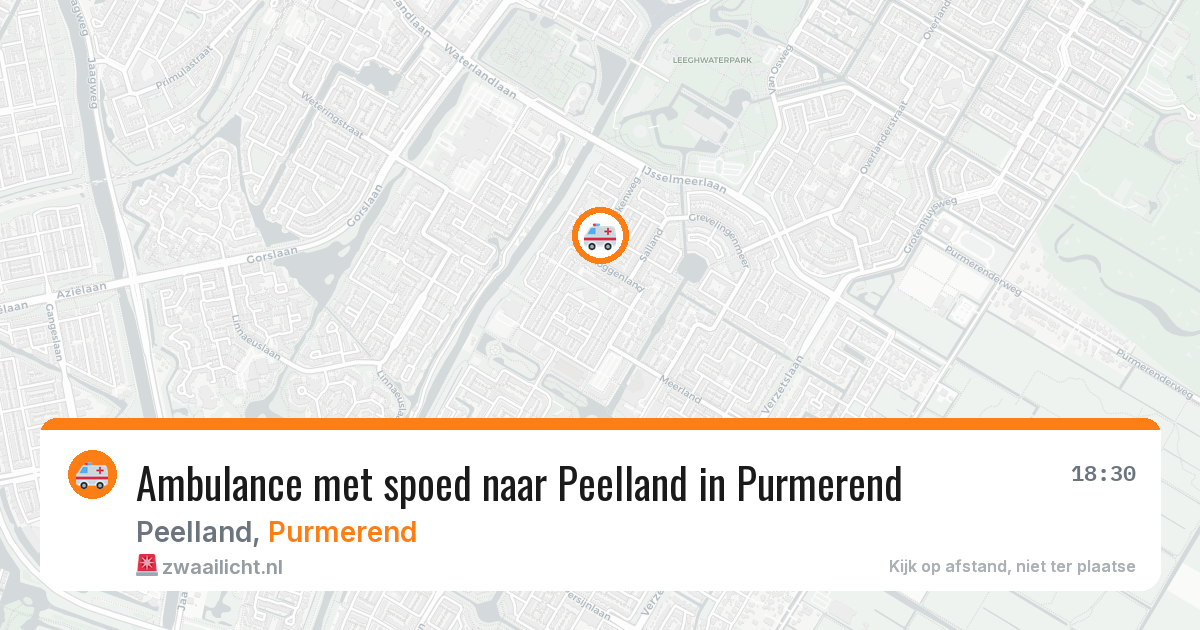 Ambulance met spoed naar Peelland in Purmerend — 4 mrt 2026