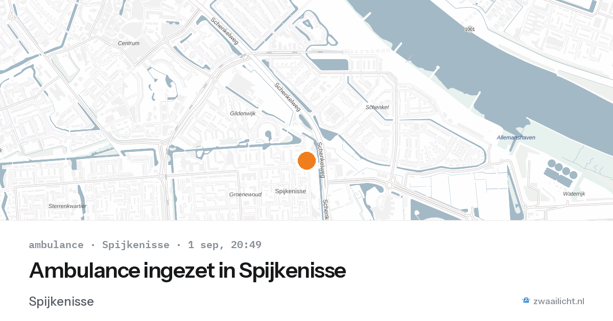 Ambulance ingezet in Spijkenisse — 1 sep 2026 | 🚨 Zwaailicht.nl