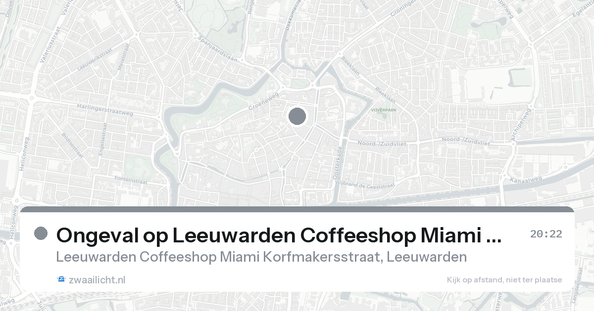 Ongeval op Leeuwarden Coffeeshop Miami Korfmakersstraat in Leeuwarden — 31 jan 2026