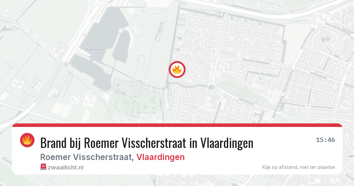 Brand bij Roemer Visscherstraat in Vlaardingen — 23 mrt 2026