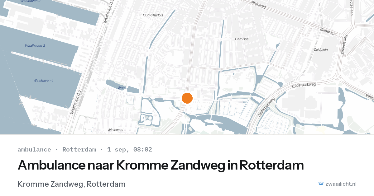 Ambulance naar Kromme Zandweg in Rotterdam — 1 sep 2026