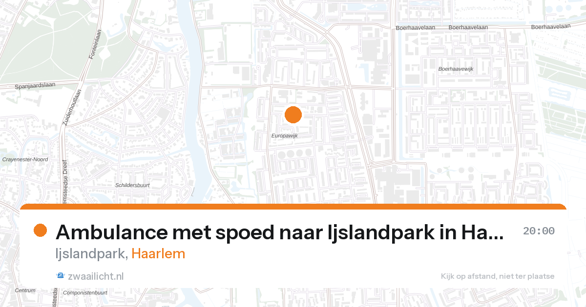 Ambulance met spoed naar Ijslandpark in Haarlem — 26 aug 2026