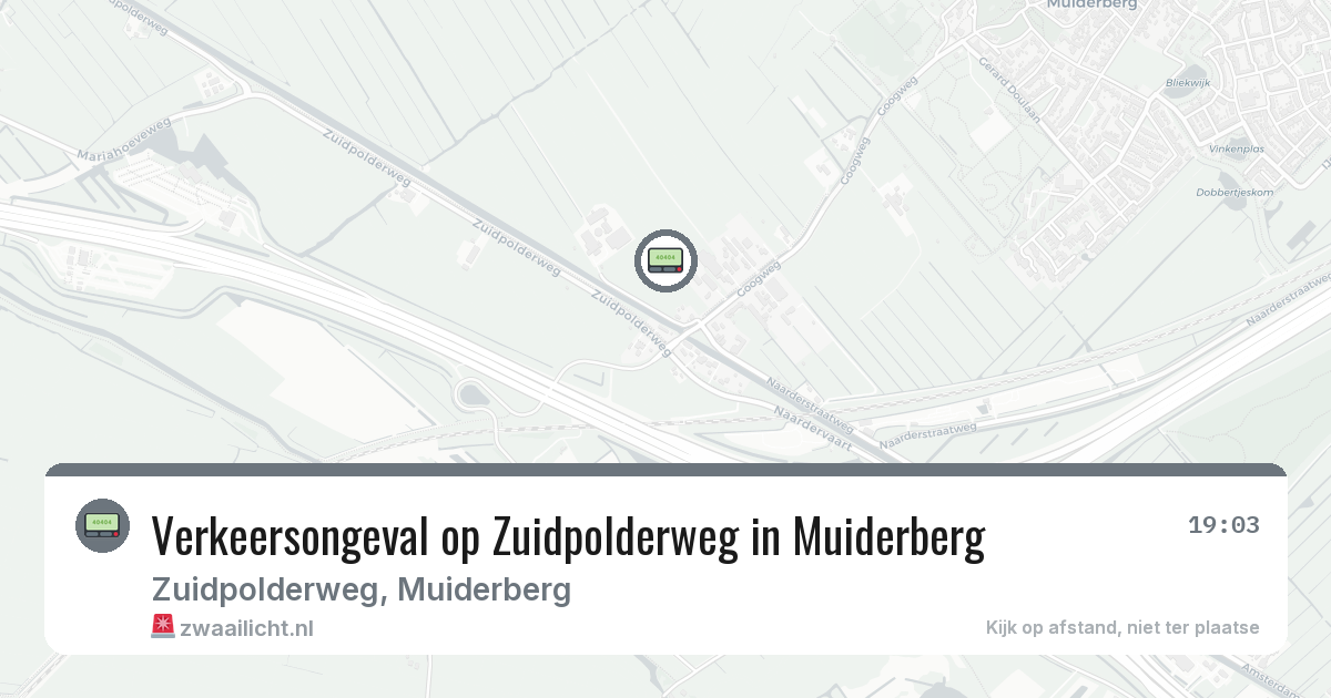 Verkeersongeval op Zuidpolderweg in Muiderberg — 27 feb 2026