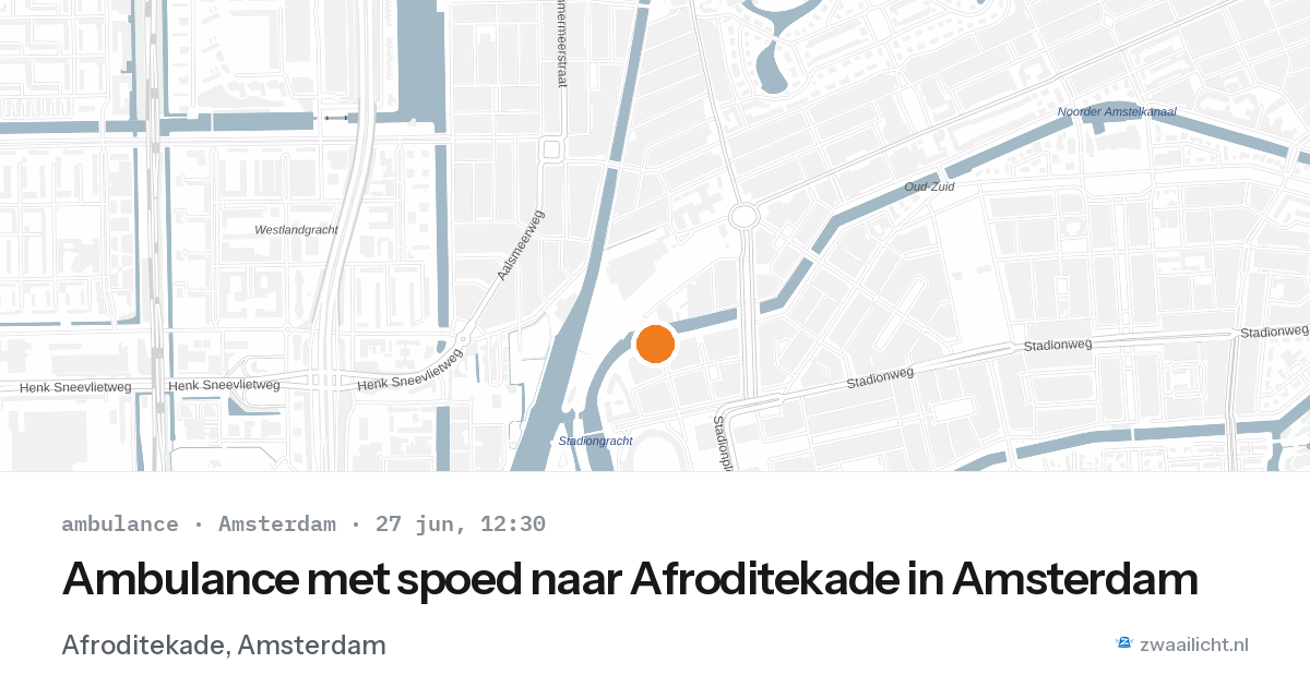 Ambulance met spoed naar Afroditekade in Amsterdam — 27 jun 2026