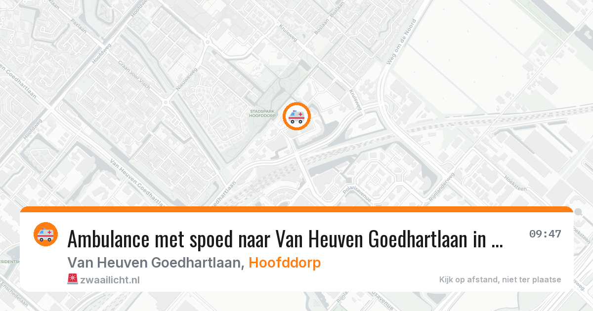 Ambulance met spoed naar Van Heuven Goedhartlaan in Hoofddorp — 2 apr 2026