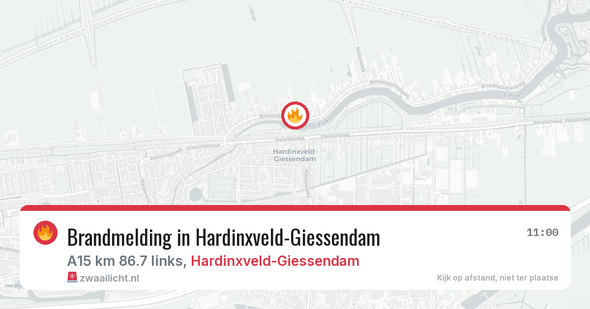 Brandmelding in Hardinxveld-Giessendam — 1 jul 2026