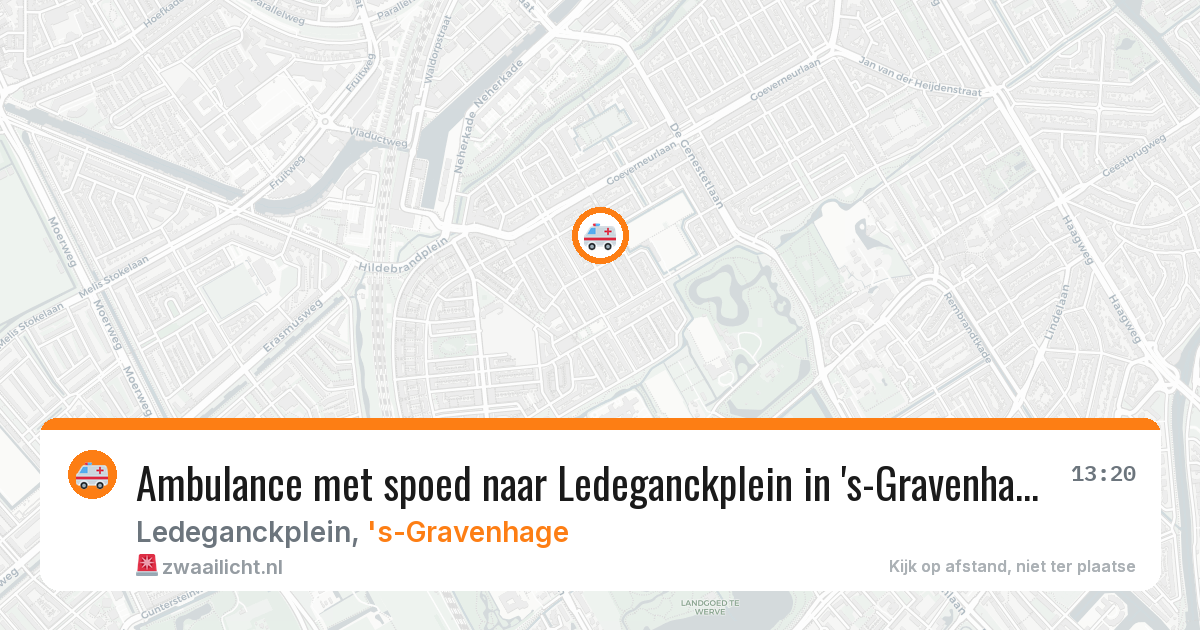 Ambulance met spoed naar Ledeganckplein in 's-Gravenhage — 6 jun 2026