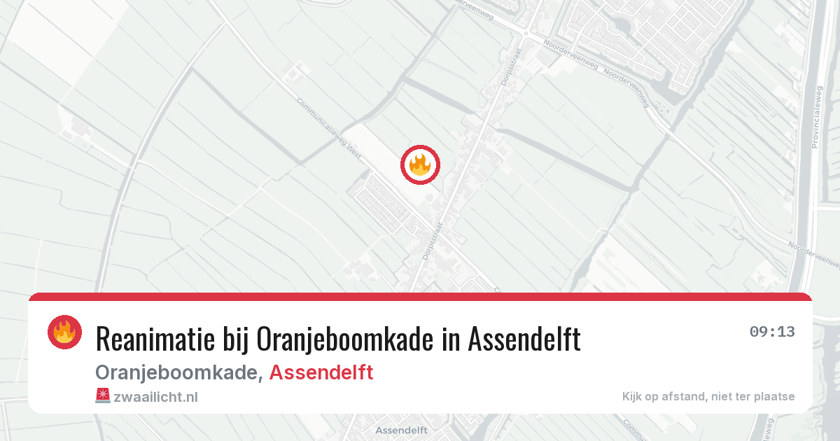 Reanimatie bij Oranjeboomkade in Assendelft — 30 mrt 2026