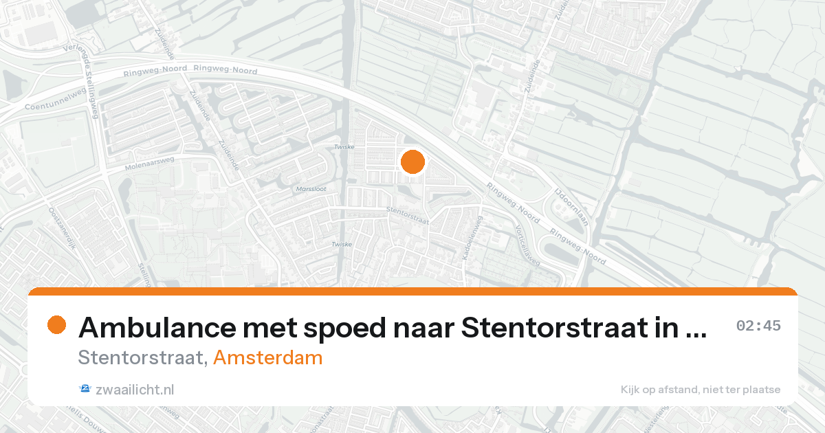 Ambulance met spoed naar Stentorstraat in Amsterdam — 24 aug 2026