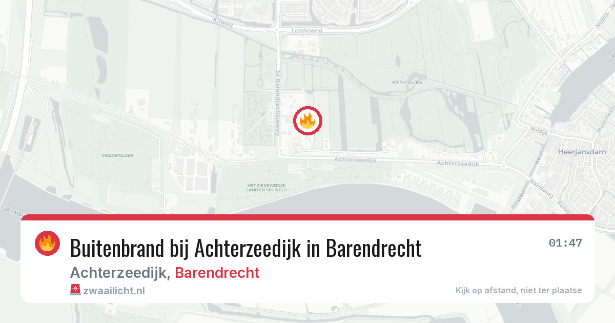 Buitenbrand bij Achterzeedijk in Barendrecht — 10 jul 2026
