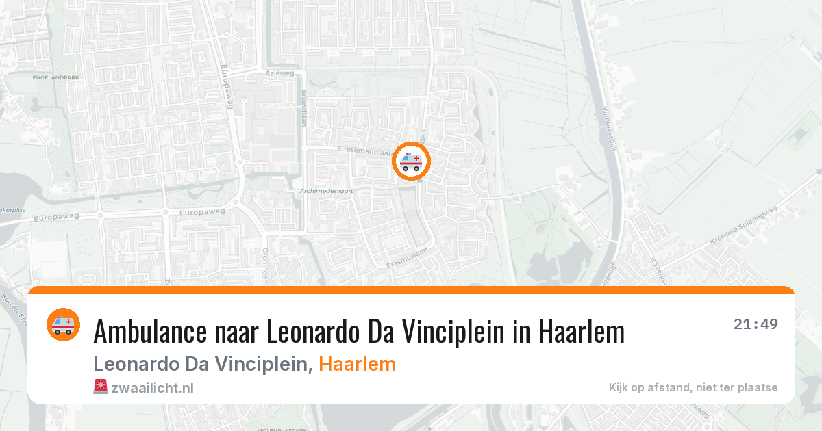 Ambulance naar Leonardo Da Vinciplein in Haarlem — 3 aug 2026