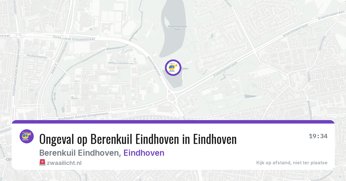 Ongeval op Berenkuil Eindhoven in Eindhoven — 25 mei 2026