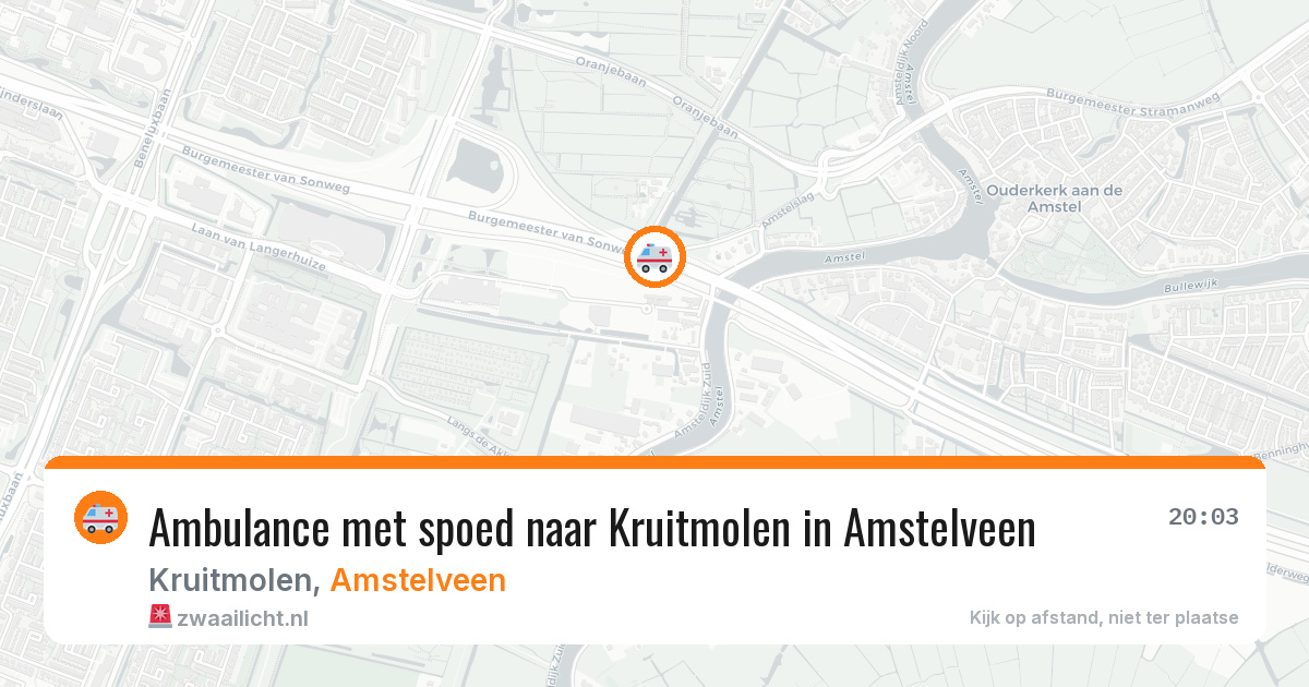 Ambulance met spoed naar Kruitmolen in Amstelveen — 8 mrt 2026