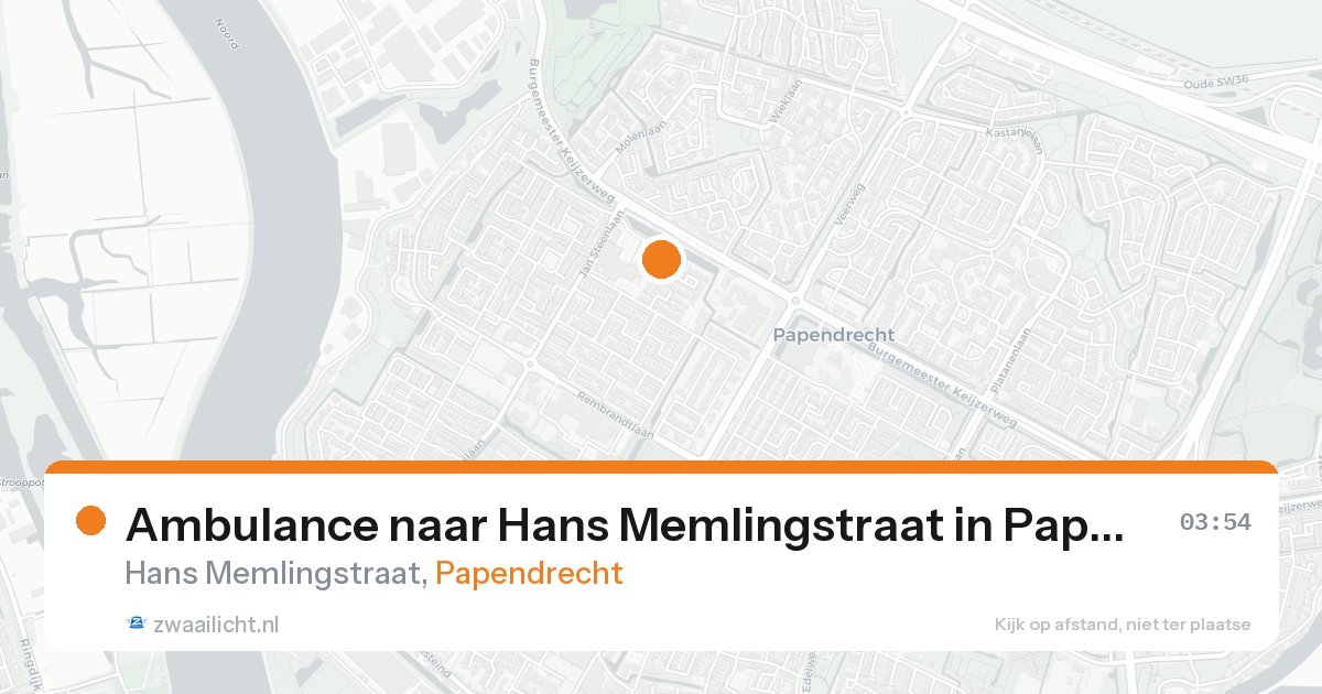 Ambulance naar Hans Memlingstraat in Papendrecht — 21 aug 2026