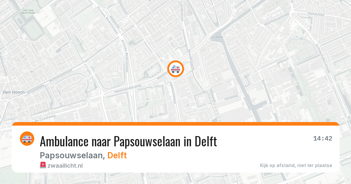 Ambulance naar Papsouwselaan in Delft — 18 mrt 2026