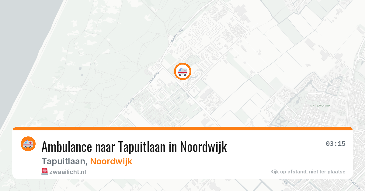 Ambulance naar Tapuitlaan in Noordwijk — 14 aug 2026