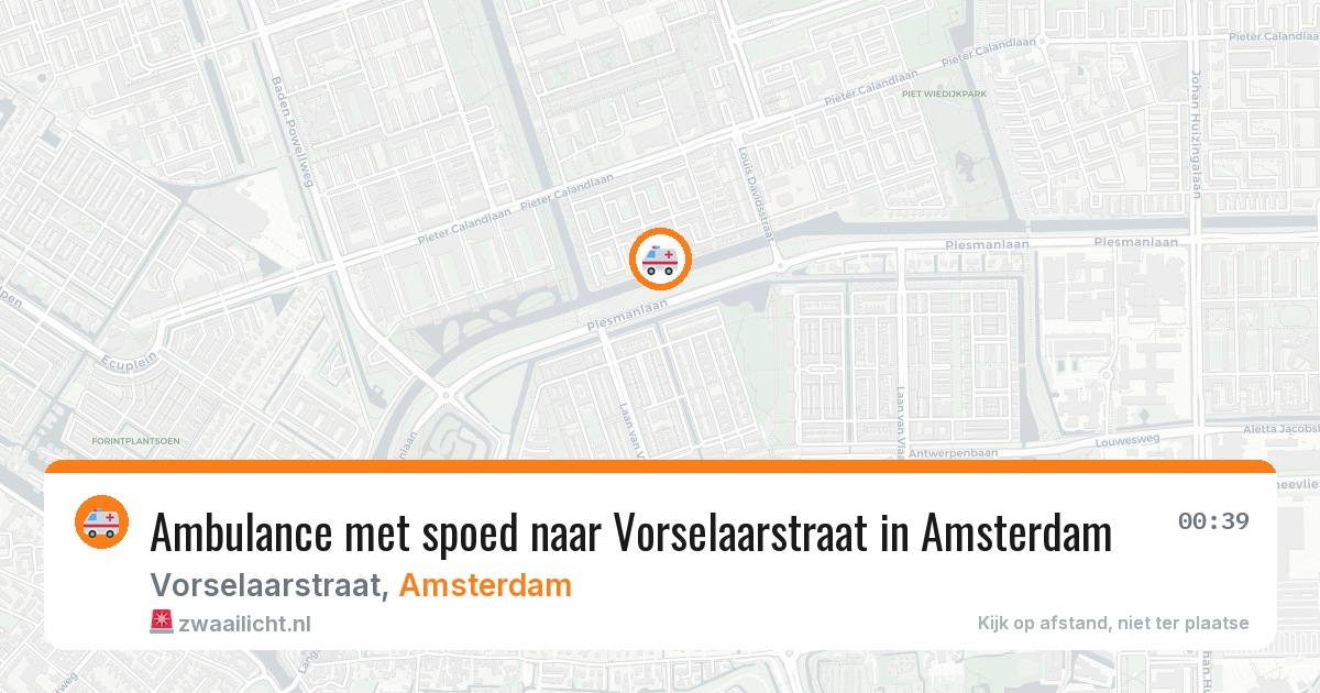 Ambulance met spoed naar Vorselaarstraat in Amsterdam — 30 mrt 2026