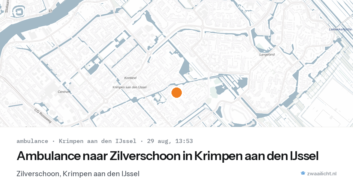 Ambulance naar Zilverschoon in Krimpen aan den IJssel — 29 aug 2026