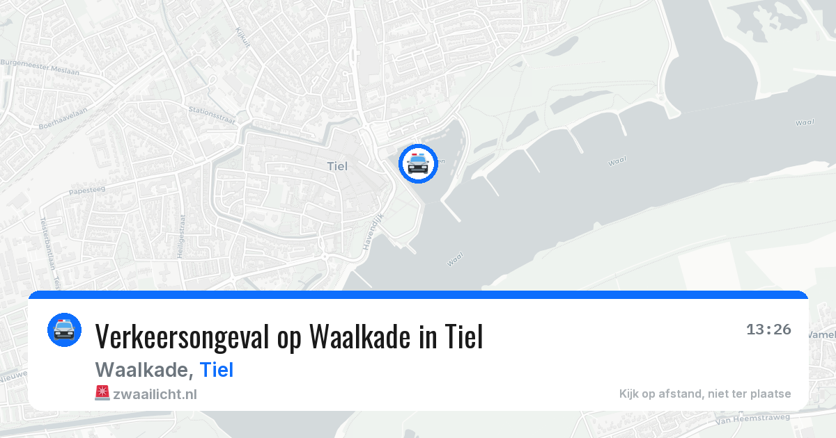 Verkeersongeval op Waalkade in Tiel — 28 mrt 2026