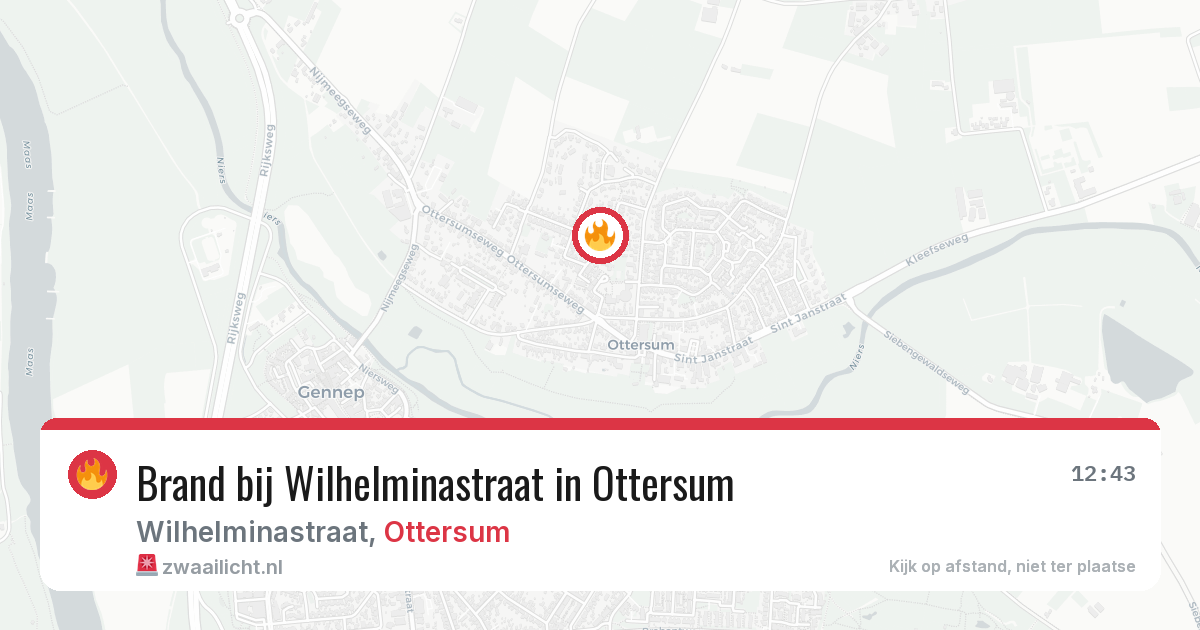 Brand bij Wilhelminastraat in Ottersum — 26 mei 2026