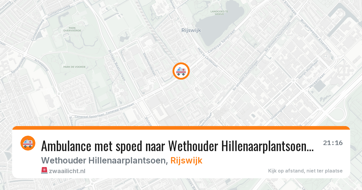 Ambulance met spoed naar Wethouder Hillenaarplantsoen in Rijswijk — 8 aug 2026