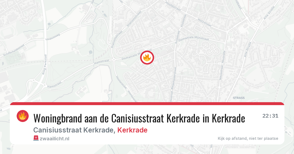 Woningbrand aan de Canisiusstraat Kerkrade in Kerkrade — 21 jan 2026