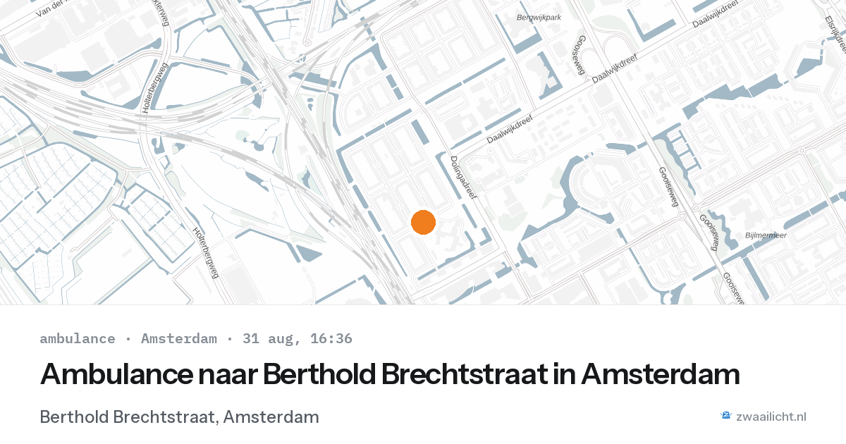 Ambulance naar Berthold Brechtstraat in Amsterdam — 31 aug 2026