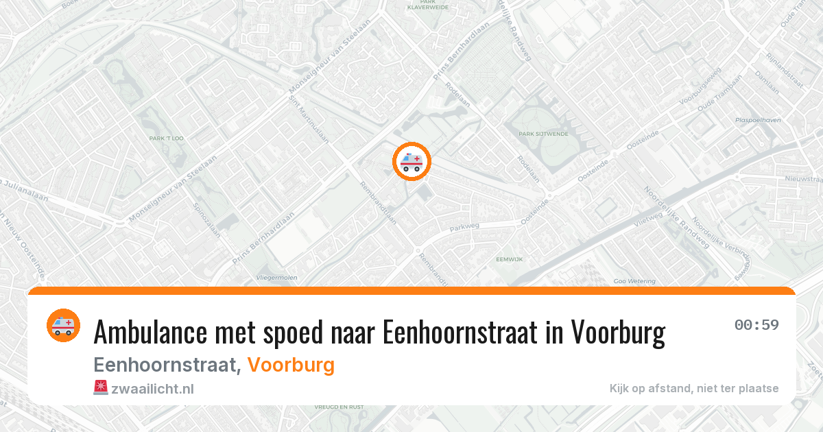 Ambulance met spoed naar Eenhoornstraat in Voorburg — 29 mei 2026