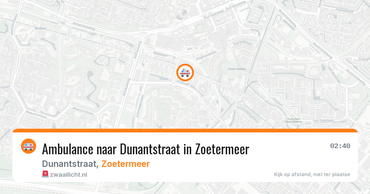 Ambulance naar Dunantstraat in Zoetermeer — 19 jun 2026