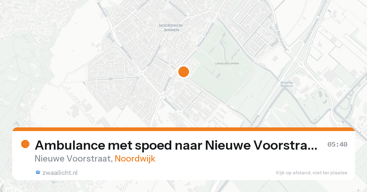 Ambulance met spoed naar Nieuwe Voorstraat in Noordwijk — 16 aug 2026