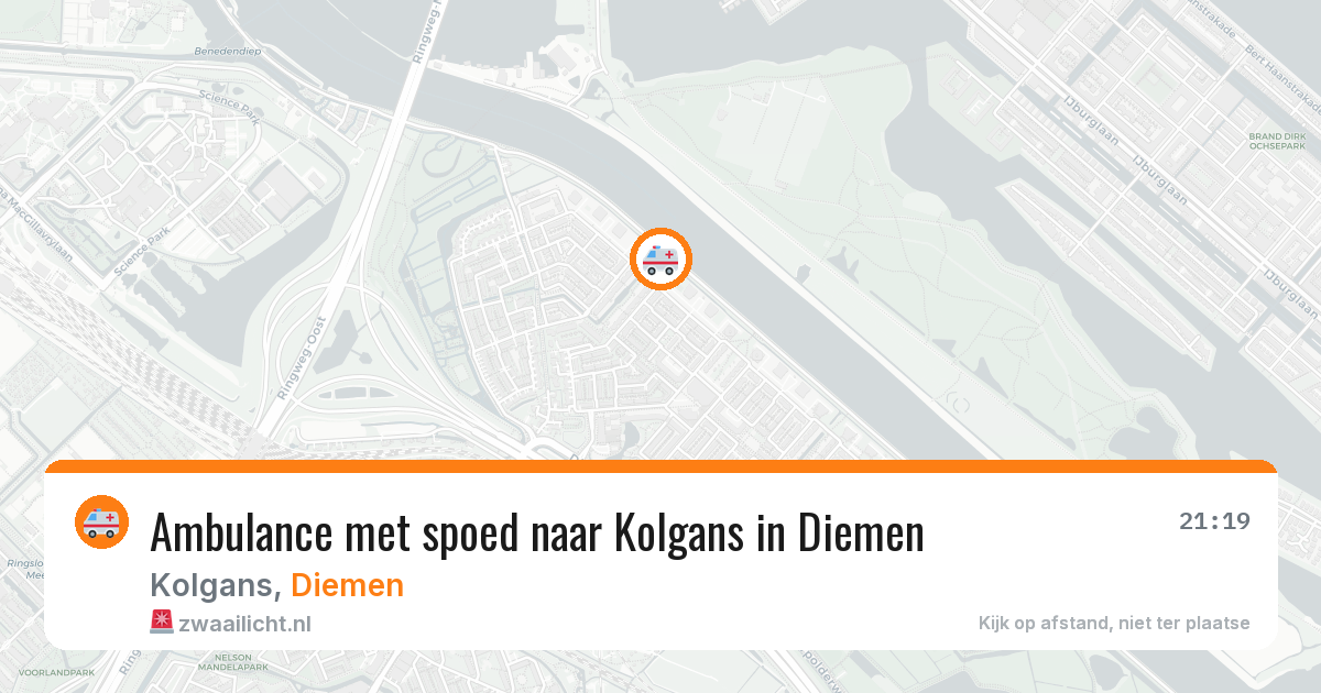 Ambulance met spoed naar Kolgans in Diemen — 1 aug 2026