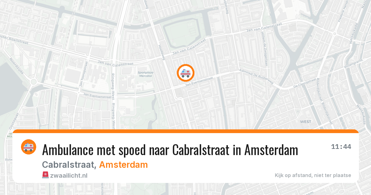 Ambulance met spoed naar Cabralstraat in Amsterdam — 28 apr 2026