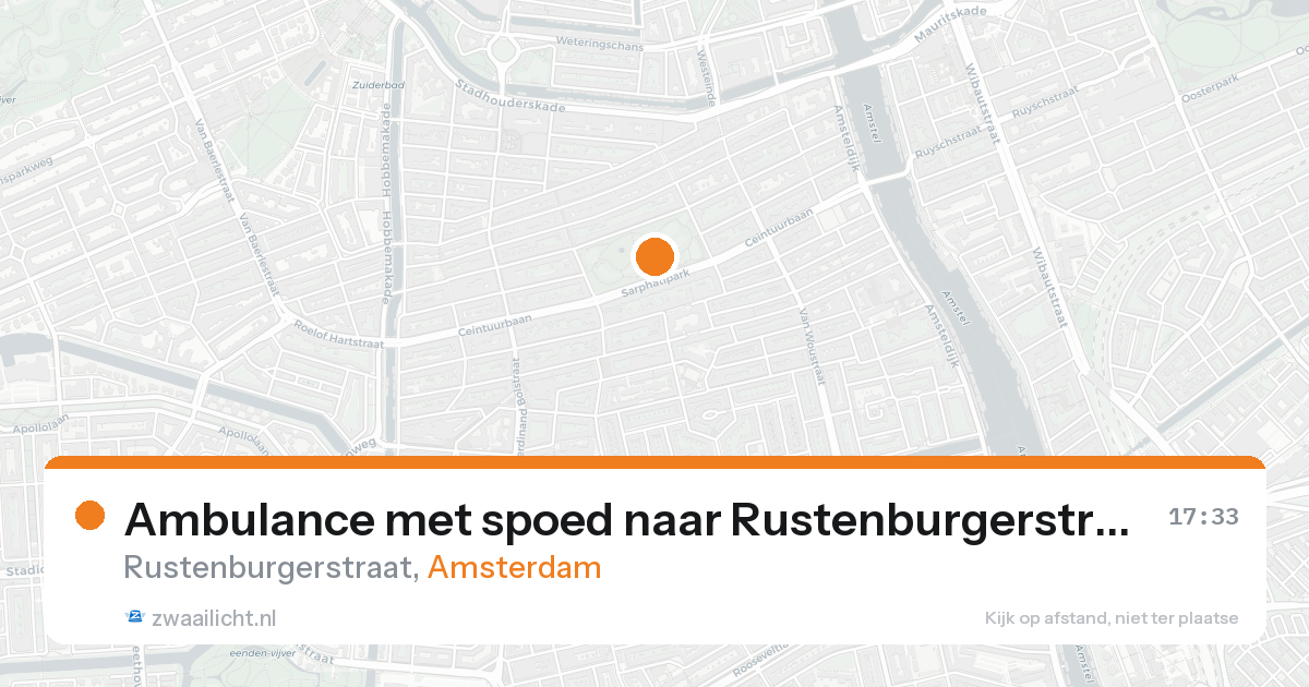 Ambulance met spoed naar Rustenburgerstraat in Amsterdam — 19 aug 2026