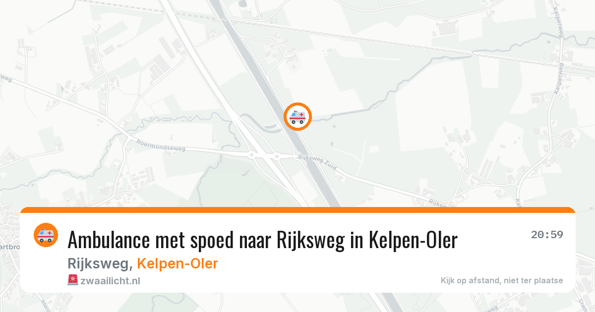 Ambulance met spoed naar Rijksweg in Kelpen-Oler — 18 jul 2026