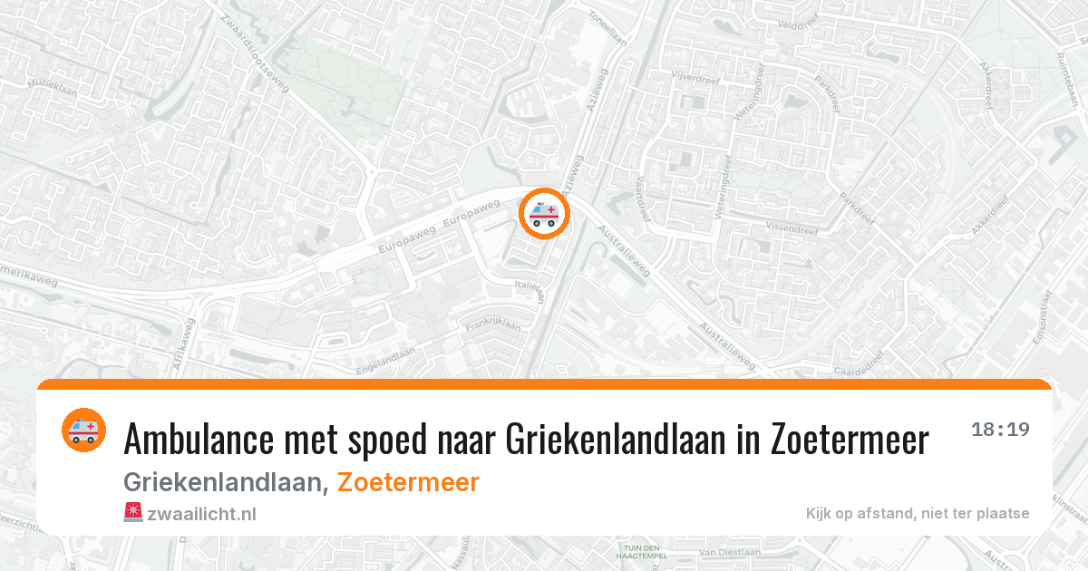 Ambulance met spoed naar Griekenlandlaan in Zoetermeer — 21 jun 2026