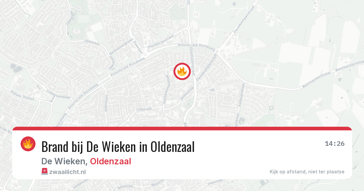 Brand bij De Wieken in Oldenzaal — 1 aug 2026
